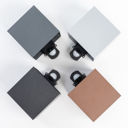 BRILAGI - LED Venkovní nástěnné svítidlo se senzorem CUBE LED/6W/230V hnědá IP65