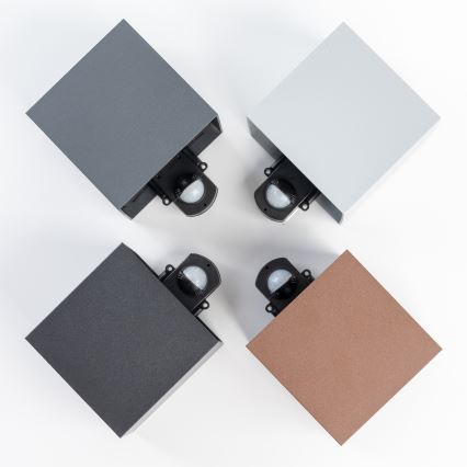 BRILAGI - LED Venkovní nástěnné svítidlo se senzorem CUBE LED/6W/230V šedá IP65