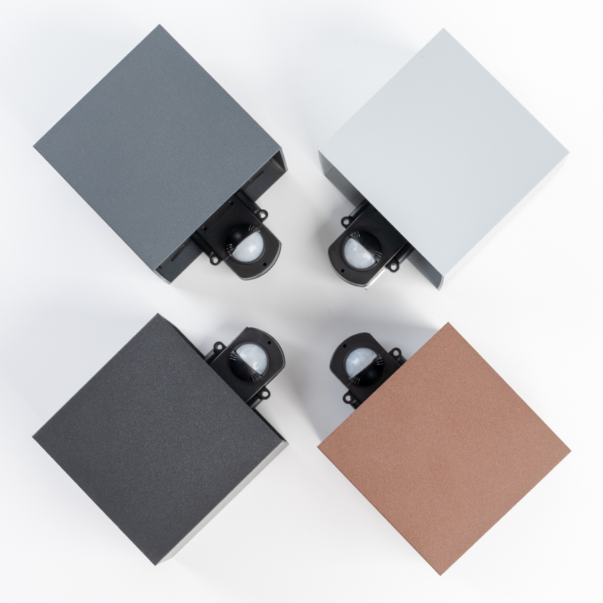 BRILAGI - LED Venkovní nástěnné svítidlo se senzorem CUBE LED/6W/230V šedá IP65