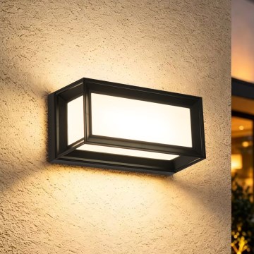 Brilagi - LED Venkovní nástěnné svítidlo se senzorem PARKER LED/12W/230V černá IP44