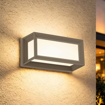Brilagi - LED Venkovní nástěnné svítidlo se senzorem PARKER LED/12W/230V šedá IP44