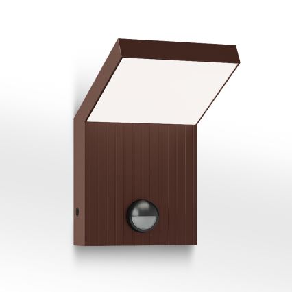 Brilagi - LED Venkovní nástěnné svítidlo se senzorem RIANO LED/8W/230V hnědá IP65