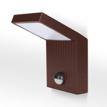 Brilagi - LED Venkovní nástěnné svítidlo se senzorem RIANO LED/8W/230V hnědá IP65