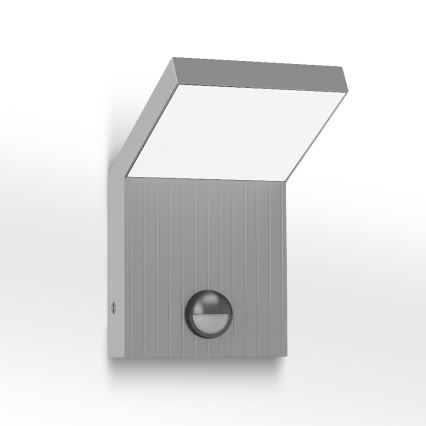 Brilagi - LED Venkovní nástěnné svítidlo se senzorem RIANO LED/8W/230V stříbrná IP65