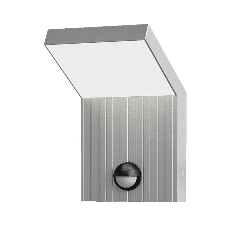 Brilagi - LED Venkovní nástěnné svítidlo se senzorem RIANO LED/8W/230V stříbrná IP65
