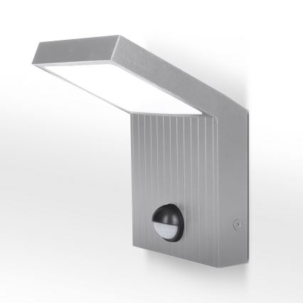 Brilagi - LED Venkovní nástěnné svítidlo se senzorem RIANO LED/8W/230V stříbrná IP65