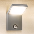 Brilagi - LED Venkovní nástěnné svítidlo se senzorem RIANO LED/8W/230V stříbrná IP65