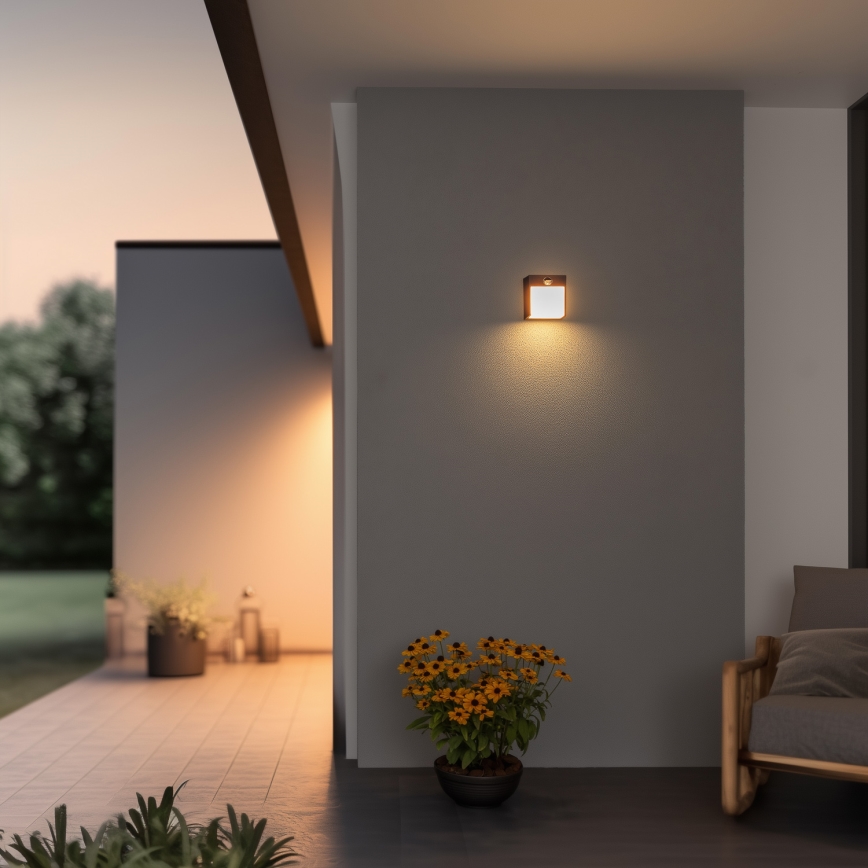 Brilagi - LED Venkovní nástěnné svítidlo se senzorem TERNI LED/12W/230V antracit IP44