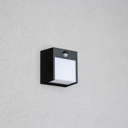 Brilagi - LED Venkovní nástěnné svítidlo se senzorem TERNI LED/12W/230V černá IP44