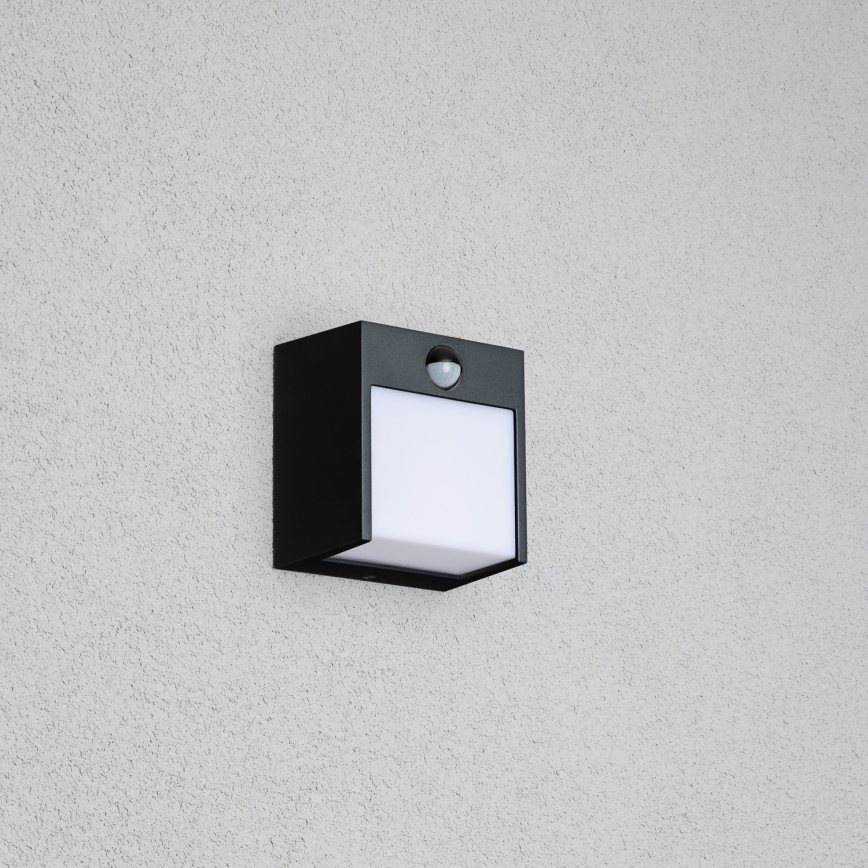 Brilagi - LED Venkovní nástěnné svítidlo se senzorem TERNI LED/12W/230V černá IP44
