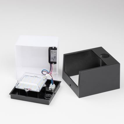 Brilagi - LED Venkovní nástěnné svítidlo se senzorem TERNI LED/12W/230V černá IP44