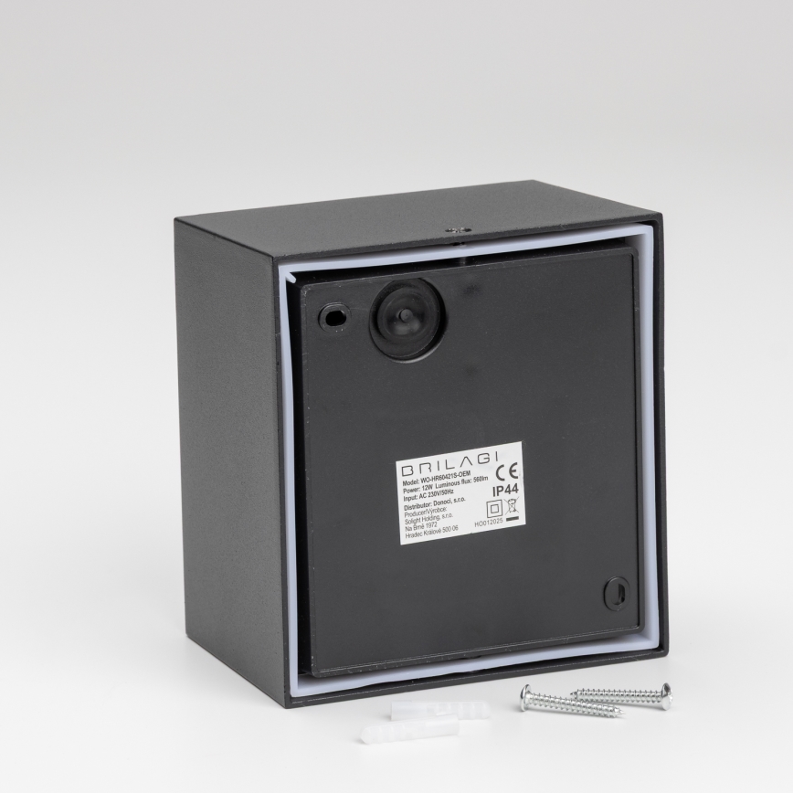 Brilagi - LED Venkovní nástěnné svítidlo se senzorem TERNI LED/12W/230V černá IP44