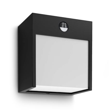 Brilagi - LED Venkovní nástěnné svítidlo se senzorem TERNI LED/12W/230V černá IP44
