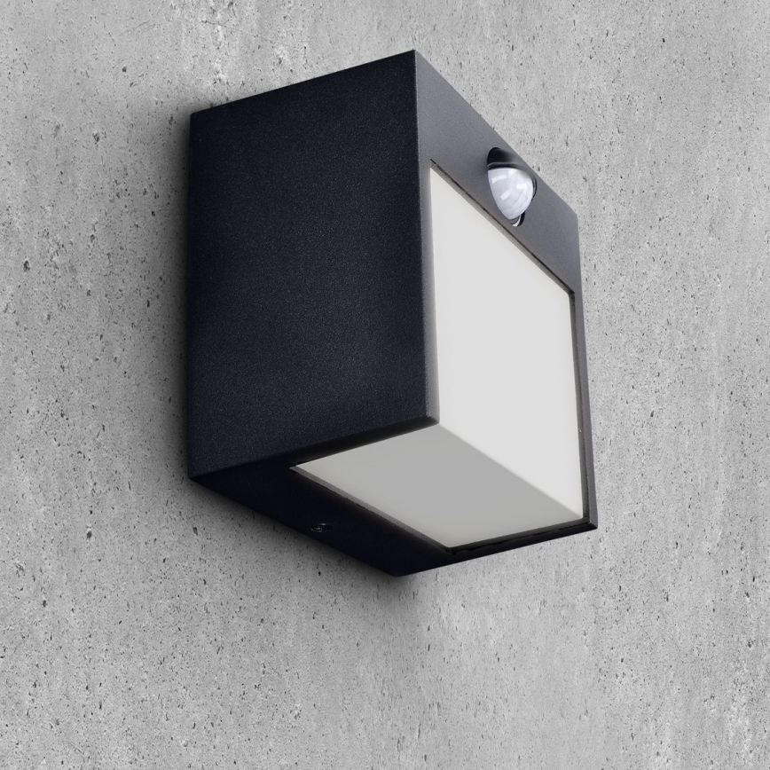 Brilagi - LED Venkovní nástěnné svítidlo se senzorem TERNI LED/12W/230V černá IP44