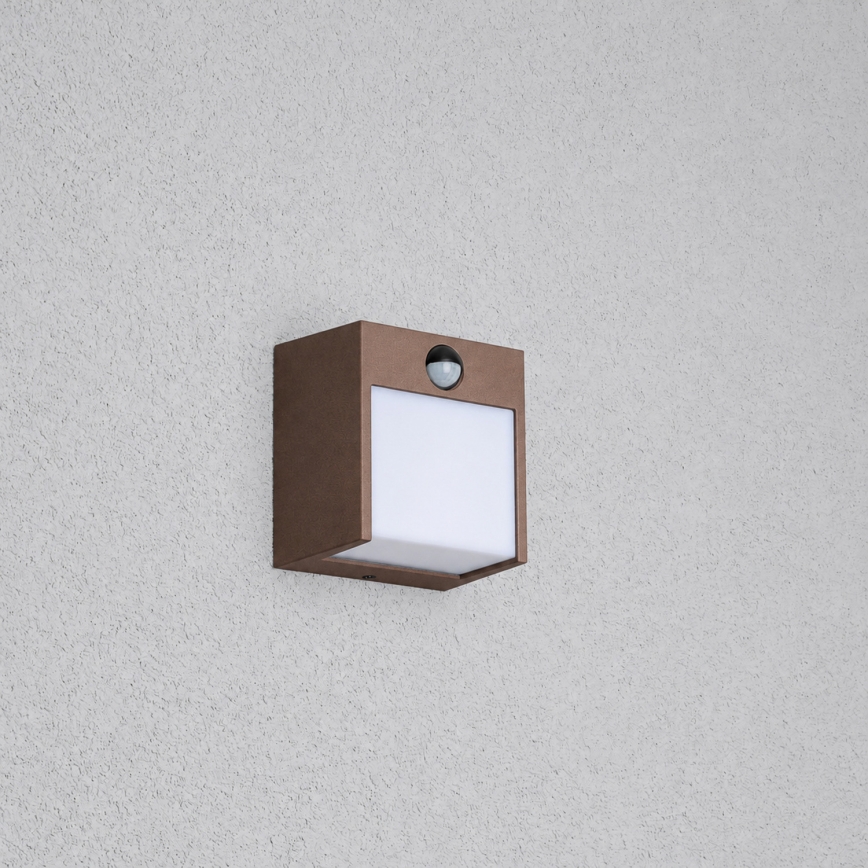 BRILAGI - LED Venkovní nástěnné svítidlo se senzorem TERNI LED/12W/230V hnědá IP44