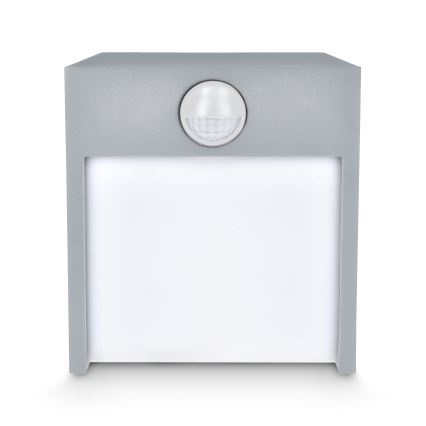 Brilagi - LED Venkovní nástěnné svítidlo se senzorem TERNI LED/12W/230V šedá IP44