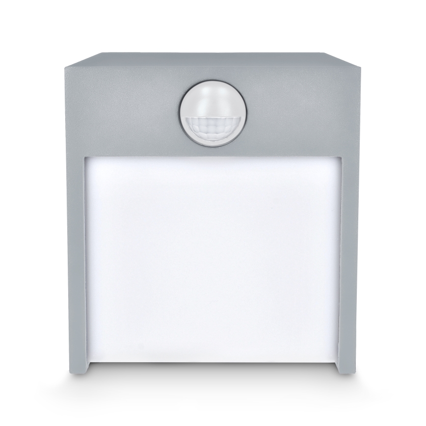 Brilagi - LED Venkovní nástěnné svítidlo se senzorem TERNI LED/12W/230V šedá IP44