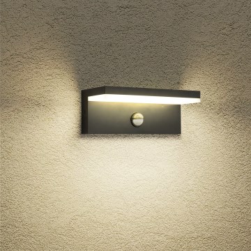 Brilagi - LED Venkovní nástěnné svítidlo se senzorem TESSI LED/10W/230V černá IP54