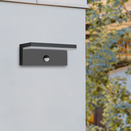 Brilagi - LED Venkovní nástěnné svítidlo se senzorem TESSI LED/10W/230V černá IP54