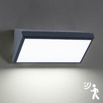 Brilagi - LED Venkovní nástěnné svítidlo se senzorem TRIANGLE LED/20W/230V antracit IP65