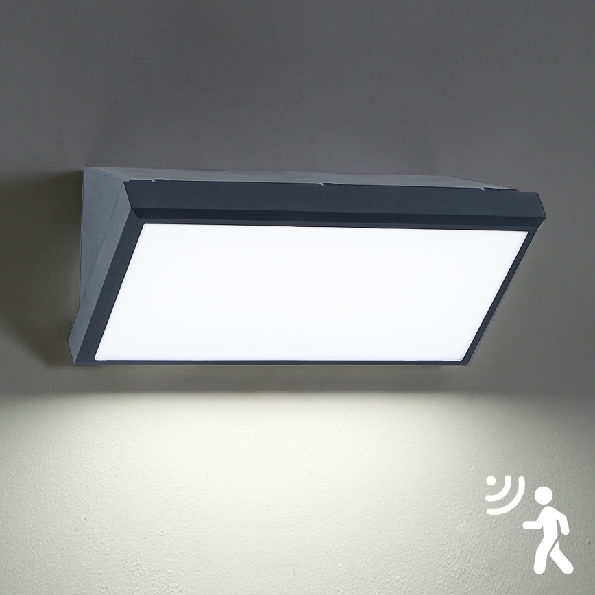 Brilagi - LED Venkovní nástěnné svítidlo se senzorem TRIANGLE LED/20W/230V antracit IP65