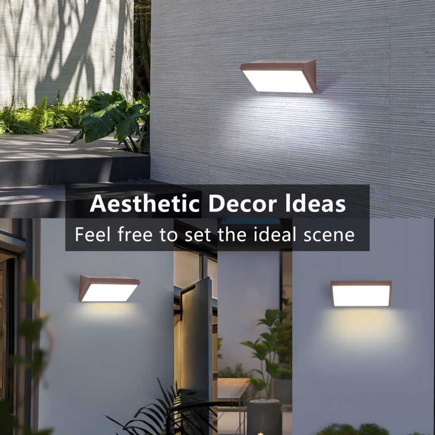 Brilagi - LED Venkovní nástěnné svítidlo TRIANGLE LED/20W/230V hnědá IP65