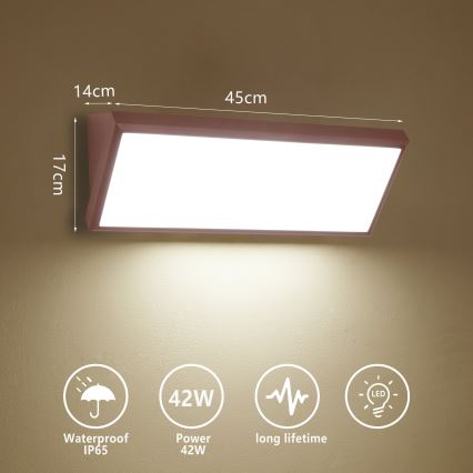 Brilagi - LED Venkovní nástěnné svítidlo TRIANGLE LED/42W/230V hnědá IP65