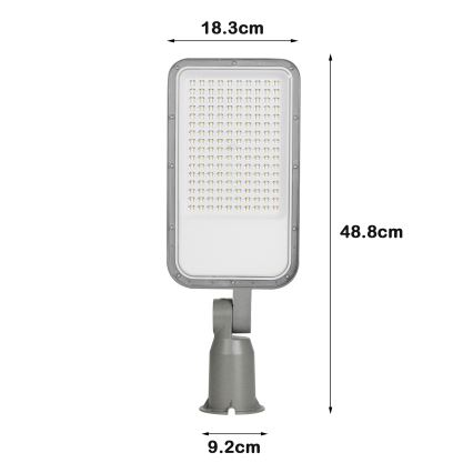 Brilagi - LED Venkovní pouliční lampa s kloubem URBANLIGHT LED/100W/230V šedá IP65