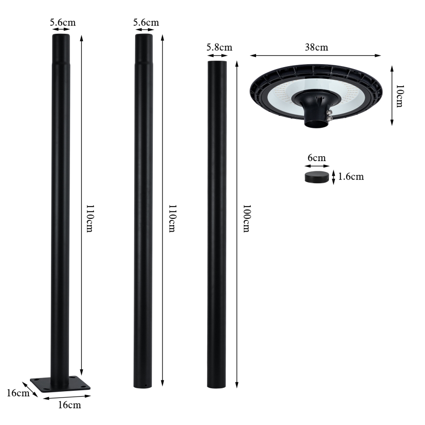 Brilagi - LED Venkovní pouliční lampa URBANSPARK LED/120W/230V černá IP65