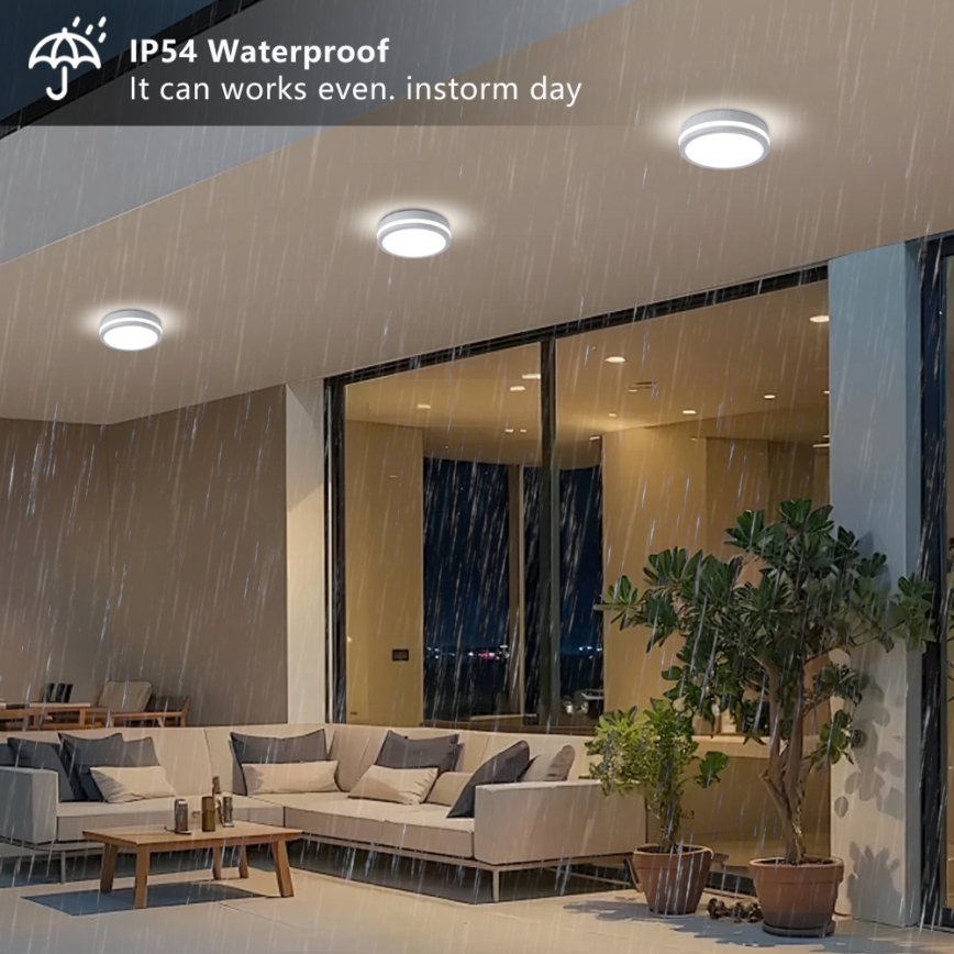 Brilagi - LED Venkovní stropní svítidlo BENE LED/18W/230V pr. 21,5 cm bílá IP54