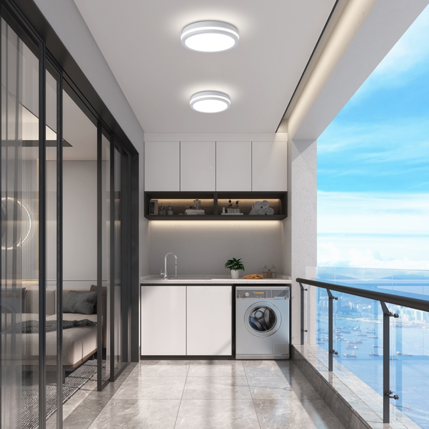 Brilagi - LED Venkovní stropní svítidlo BENE LED/24W/230V pr. 26 cm bílá IP54