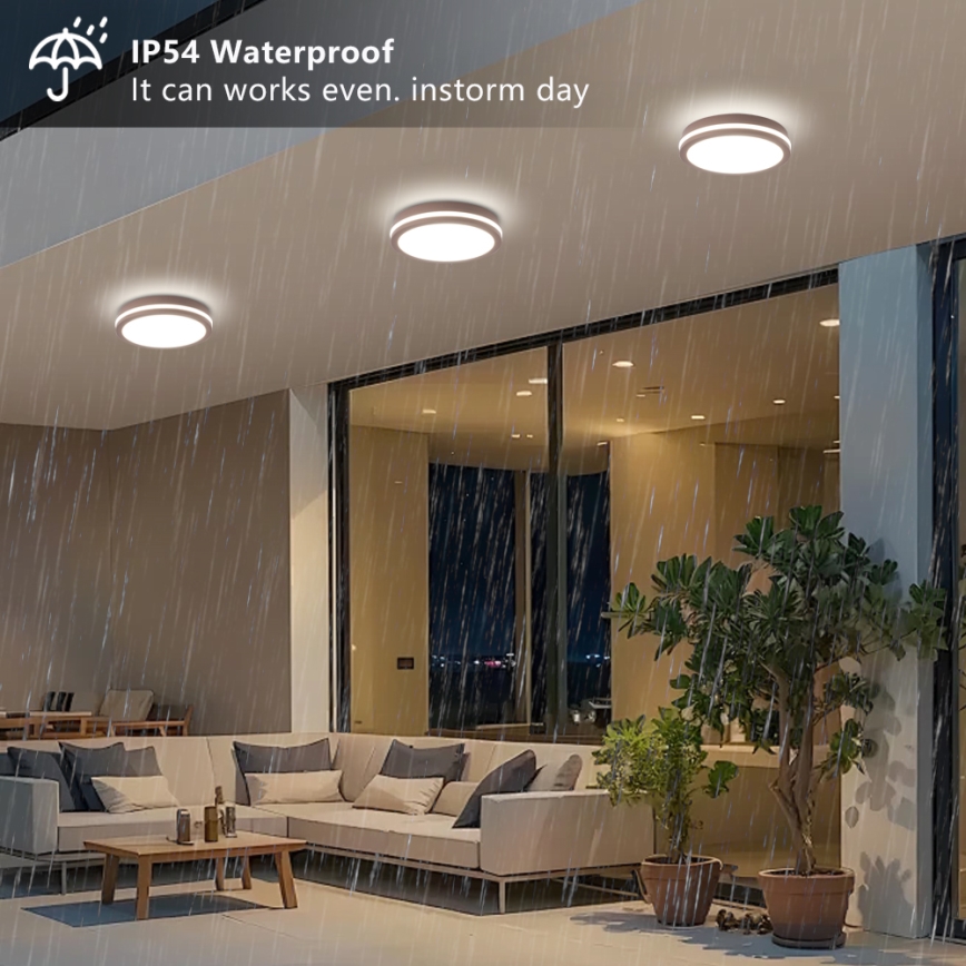 Brilagi - LED Venkovní stropní svítidlo BENE LED/24W/230V pr. 26 cm hnědá IP54