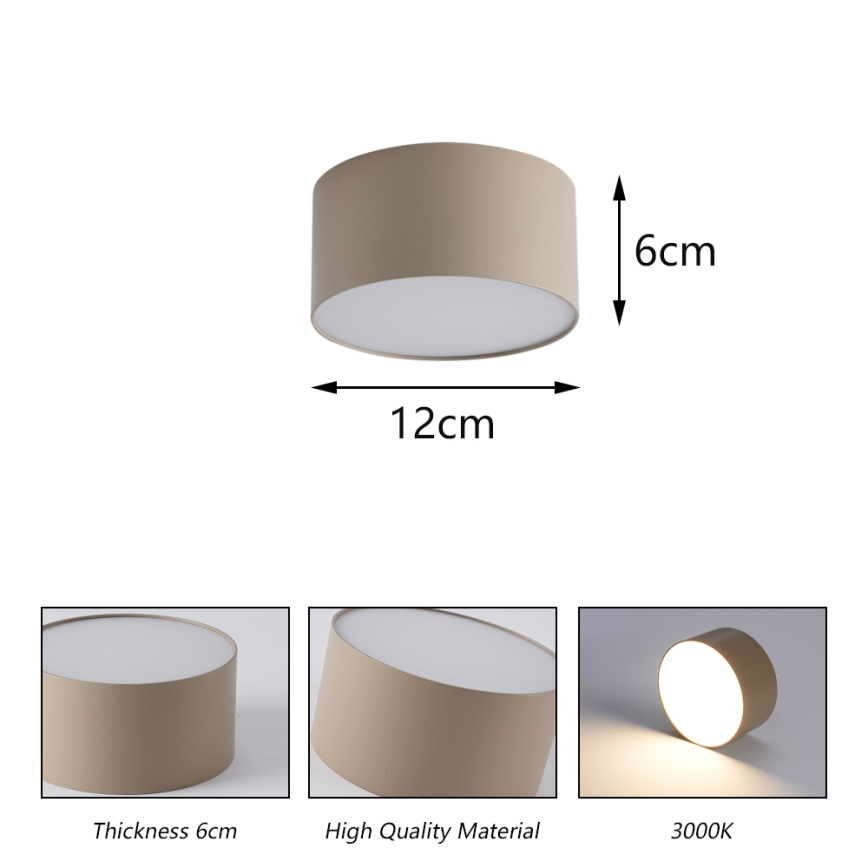 BRILAGI - LED Venkovní stropní svítidlo FORIS LED/14W/230V pr. 12 cm béžová IP44