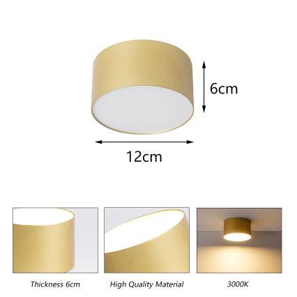 BRILAGI - LED Venkovní stropní svítidlo FORIS LED/14W/230V pr. 12 cm zlatá IP44