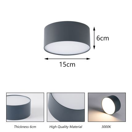 BRILAGI - LED Venkovní stropní svítidlo FORIS LED/20W/230V pr. 15 cm antracit IP44