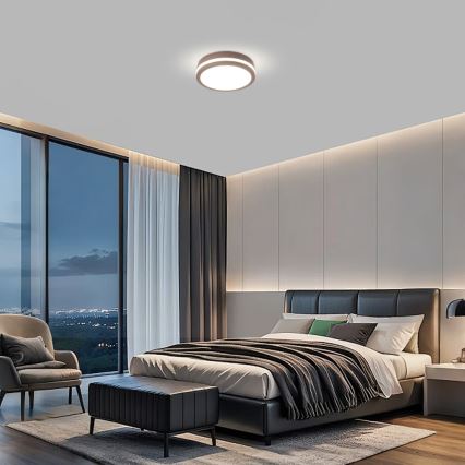 Brilagi - LED Venkovní stropní svítidlo se senzorem BENE LED/18W/230V pr. 21,5 cm hnědá IP54