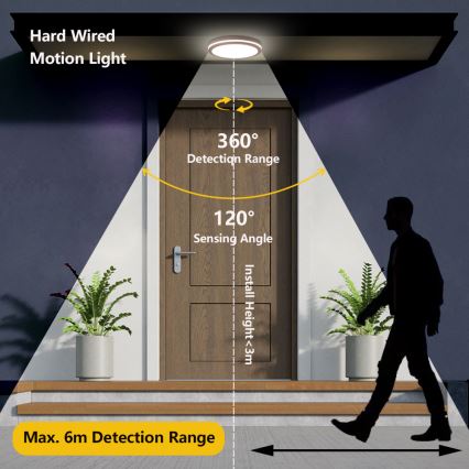 Brilagi - LED Venkovní stropní svítidlo se senzorem BENE LED/18W/230V pr. 21,5 cm hnědá IP54