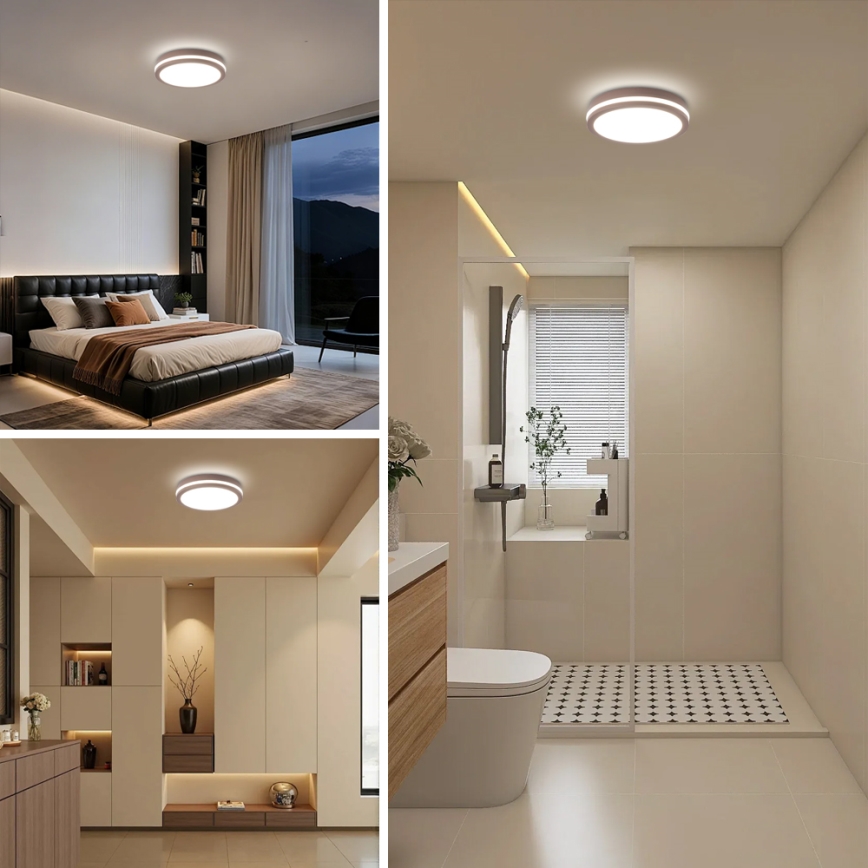 Brilagi - LED Venkovní svítidlo se senzorem BENE LED/24W/230V pr. 26 cm hnědá IP54