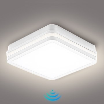 Brilagi - LED Venkovní svítidlo se senzorem BENE LED/18W/230V 22x22 cm bílá IP54
