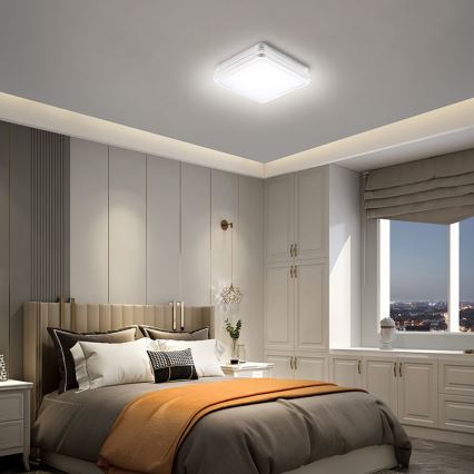 Brilagi - LED Venkovní svítidlo se senzorem BENE LED/18W/230V 22x22 cm bílá IP54