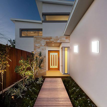 Brilagi - LED Venkovní svítidlo se senzorem BENE LED/18W/230V 22x22 cm bílá IP54