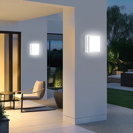 Brilagi - LED Venkovní svítidlo se senzorem BENE LED/18W/230V 22x22 cm bílá IP54