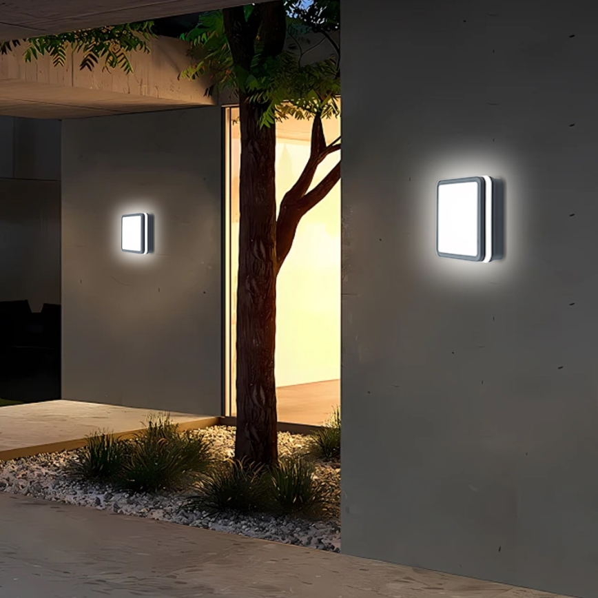 Brilagi - LED Venkovní svítidlo se senzorem BENE LED/18W/230V 22x22 cm antracit IP54