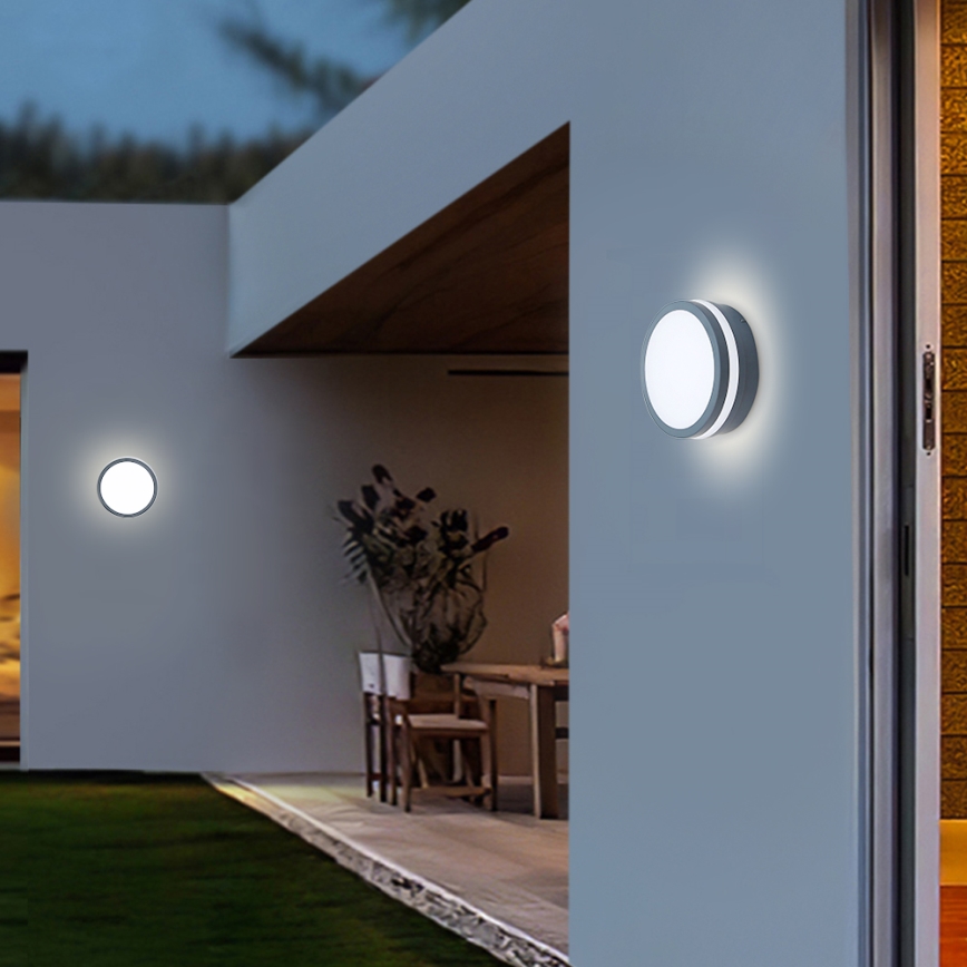 Brilagi - LED Venkovní svítidlo se senzorem BENE LED/18W/230V pr. 22 cm antracit IP54