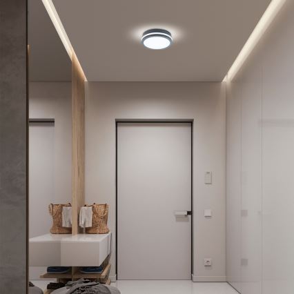 Brilagi - LED Venkovní svítidlo se senzorem BENE LED/18W/230V pr. 22 cm antracit IP54