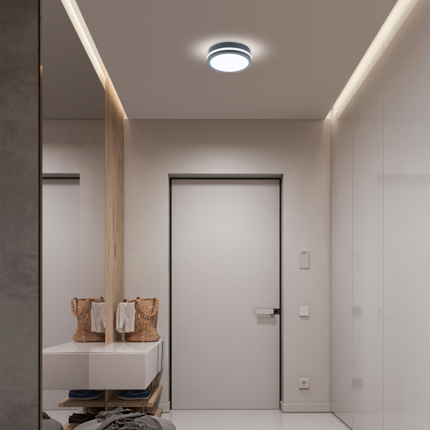 Brilagi - LED Venkovní svítidlo se senzorem BENE LED/18W/230V pr. 22 cm antracit IP54