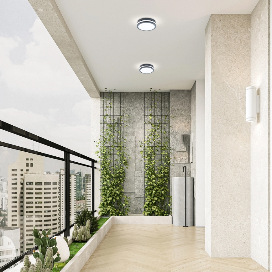 Brilagi - LED Venkovní svítidlo se senzorem BENE LED/18W/230V pr. 22 cm antracit IP54