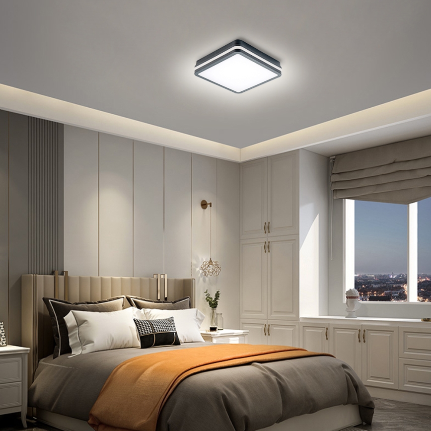 Brilagi - LED Venkovní svítidlo se senzorem BENE LED/24W/230V 26x26 cm antracit IP54