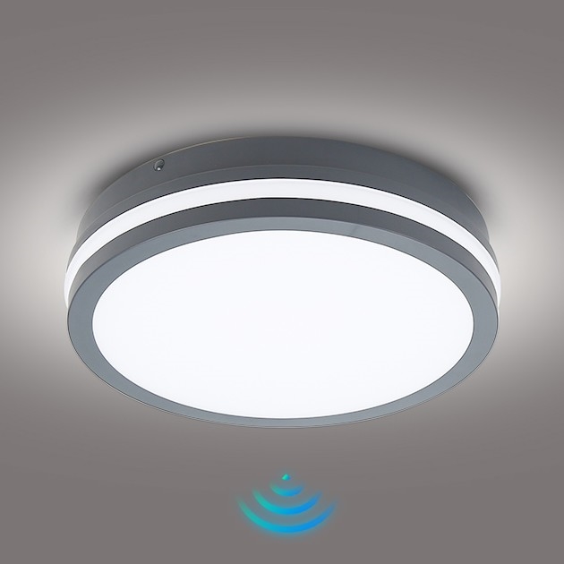 Brilagi - LED Venkovní svítidlo se senzorem BENE LED/24W/230V pr. 26 cm antracit IP54