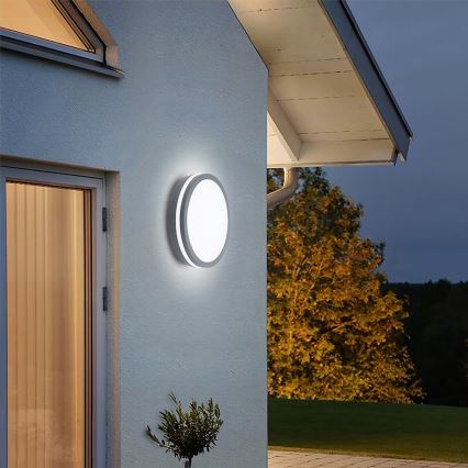Brilagi - LED Venkovní svítidlo se senzorem BENE LED/24W/230V pr. 26 cm antracit IP54